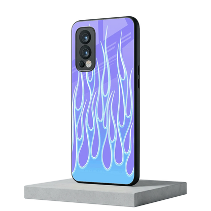 Flames Blue oneplus nord 2 mobile cover | shockproof glass phone case