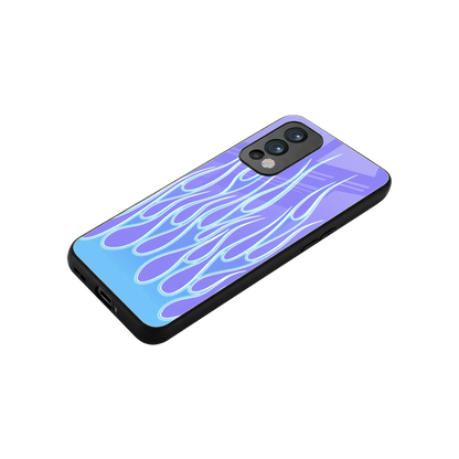 Flames Blue stylish phone case for oneplus nord 2 | glossy glass and slim fit