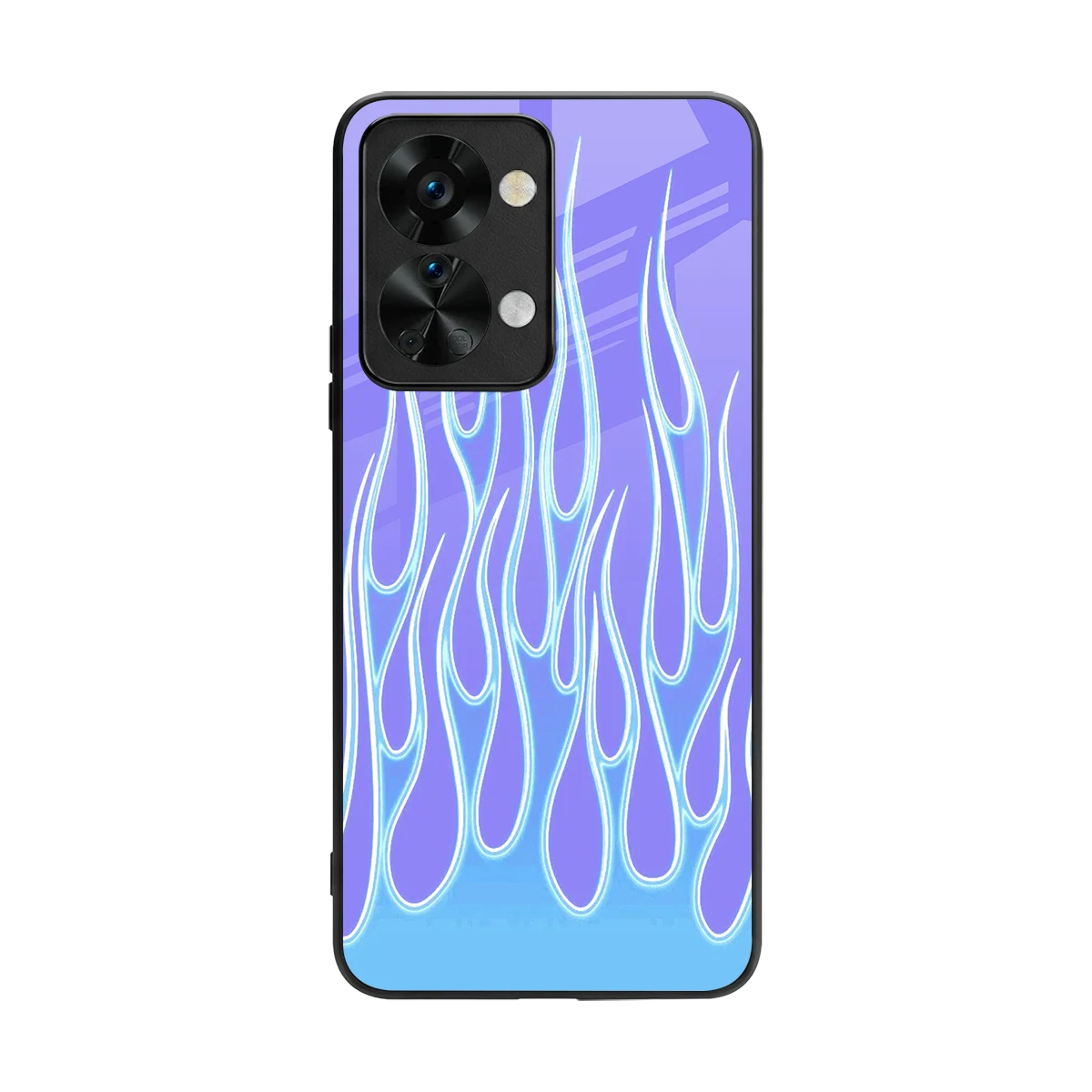 Flames Blue back phone cover | glass case for oneplus nord 2t