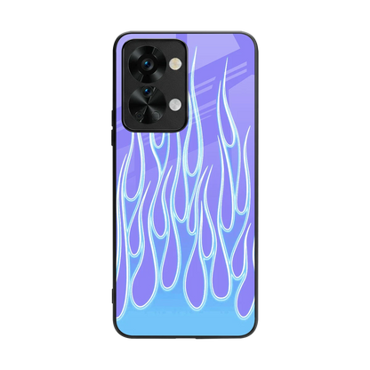 Flames Blue back phone cover | glass case for oneplus nord 2t