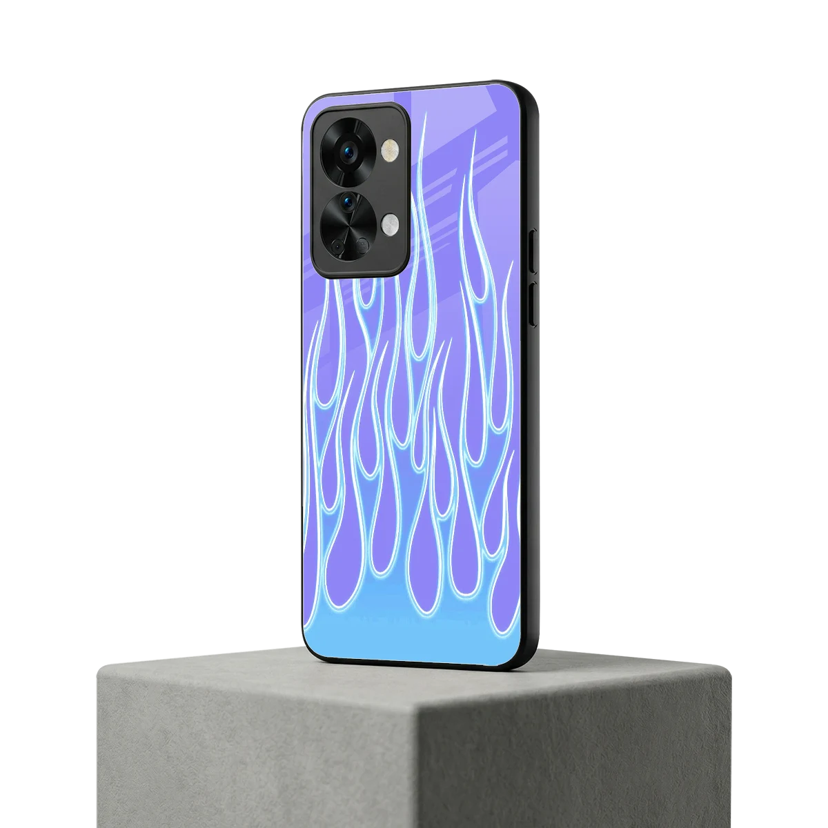 Flames Blue oneplus nord 2t mobile cover | shockproof glass phone case