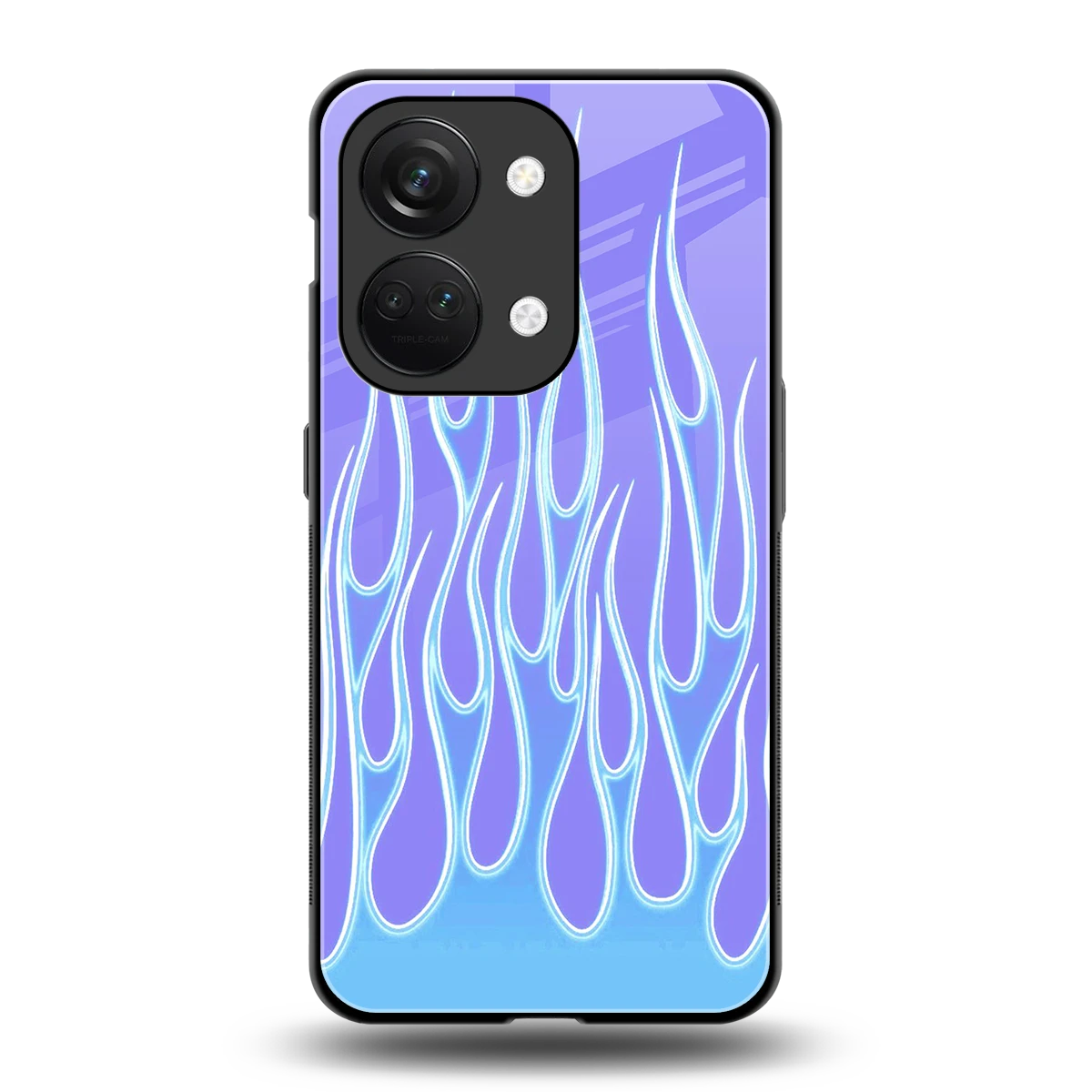 Flames Blue back phone cover | glass case for oneplus nord 3