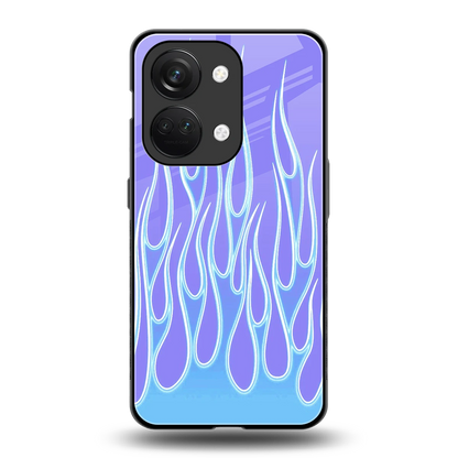 Flames Blue back phone cover | glass case for oneplus nord 3