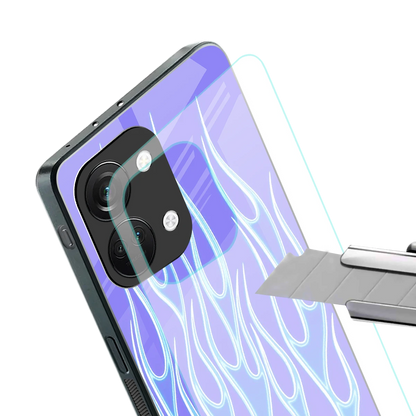 Flames Blue stylish phone case for oneplus nord 3 | glossy glass and slim fit