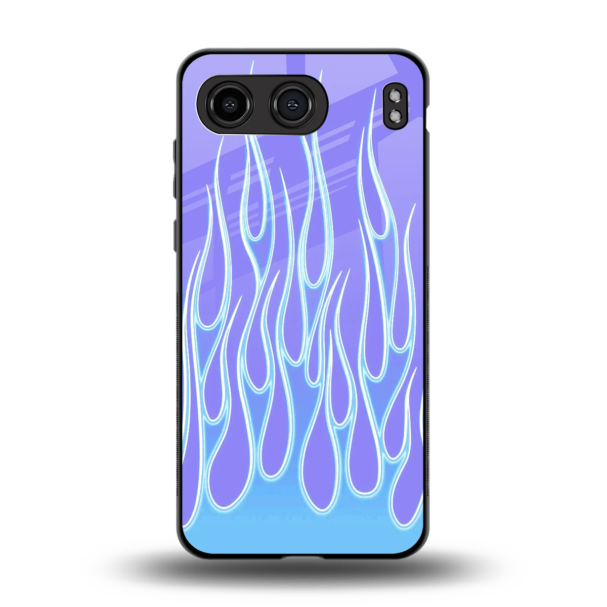 Flames Blue back phone cover | glass case for oneplus nord 4