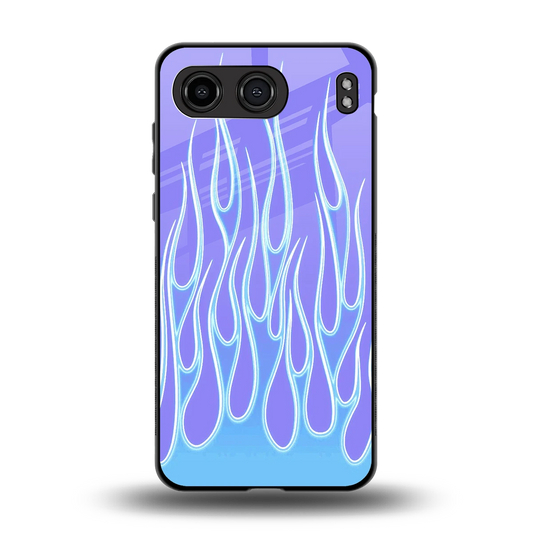 Flames Blue back phone cover | glass case for oneplus nord 4