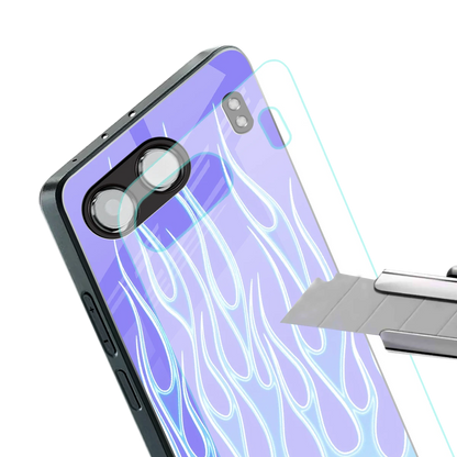 Flames Blue stylish phone case for oneplus nord 4 | glossy glass and slim fit