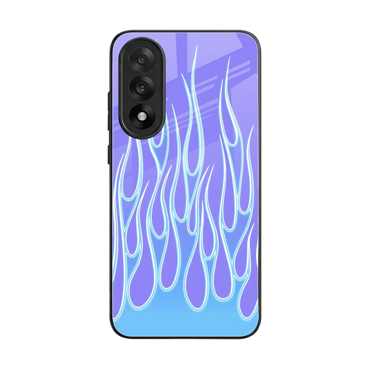Flames Blue back phone cover | glass case for oneplus nord 5