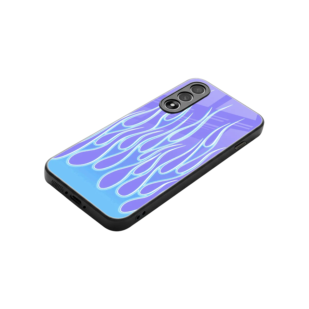 Flames Blue stylish phone case for oneplus nord 5 | glossy glass and slim fit
