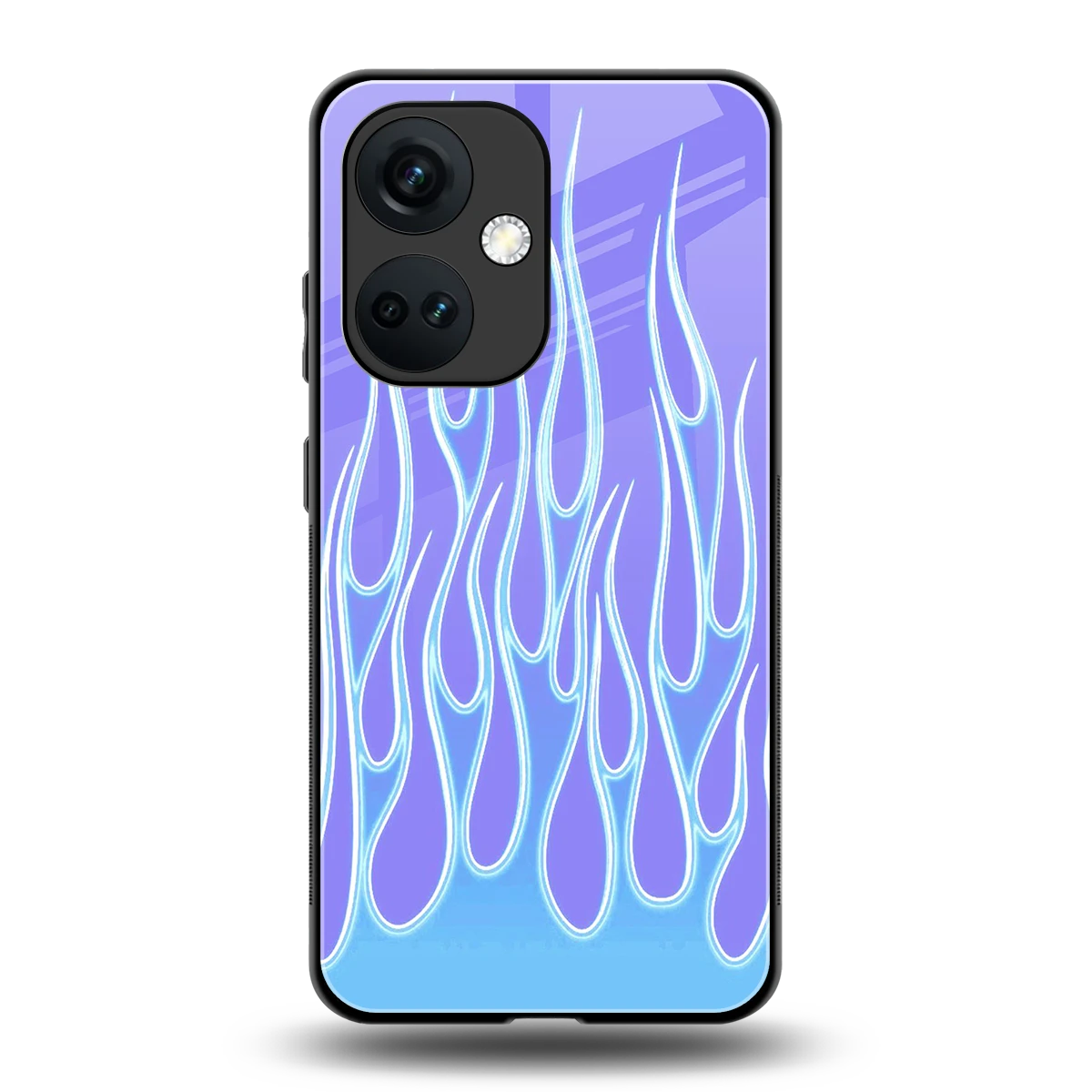 Flames Blue back phone cover | glass case for oneplus nord ce 3