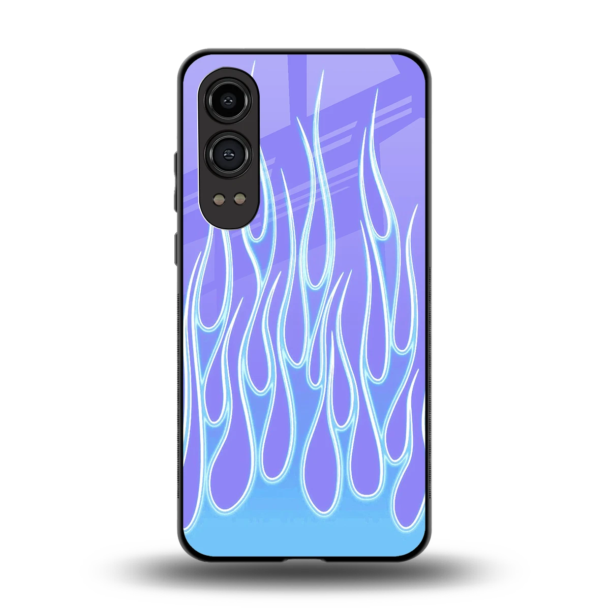 Flames Blue back phone cover | glass case for oneplus nord ce 4 lite