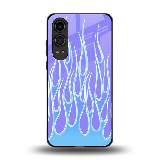 Flames Blue back phone cover | glass case for oneplus nord ce 4 lite