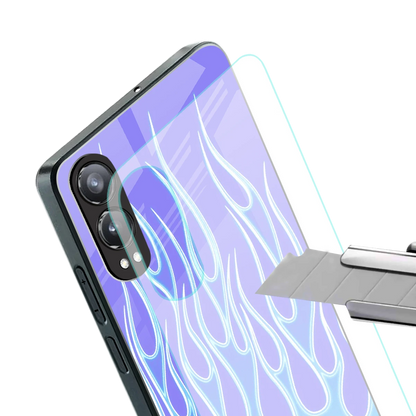 Flames Blue stylish phone case for oneplus nord ce 4 lite | glossy glass and slim fit