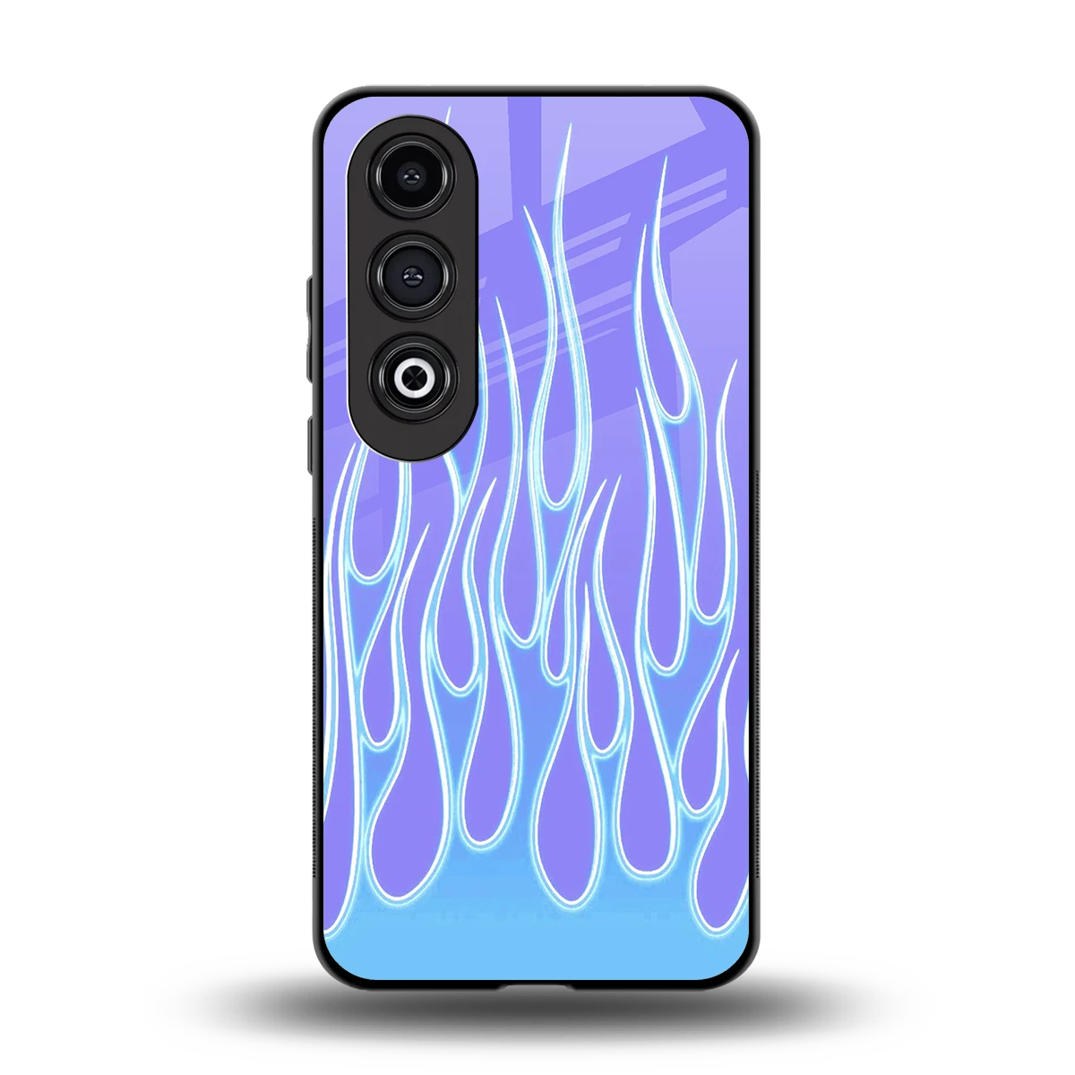 Flames Blue back phone cover | glass case for oneplus nord ce 4