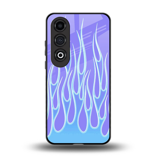 Flames Blue back phone cover | glass case for oneplus nord ce 4
