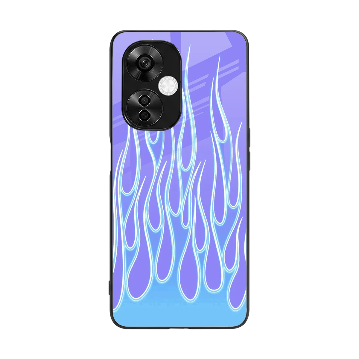 Flames Blue back phone cover | glass case for oneplus nord ce 3 lite