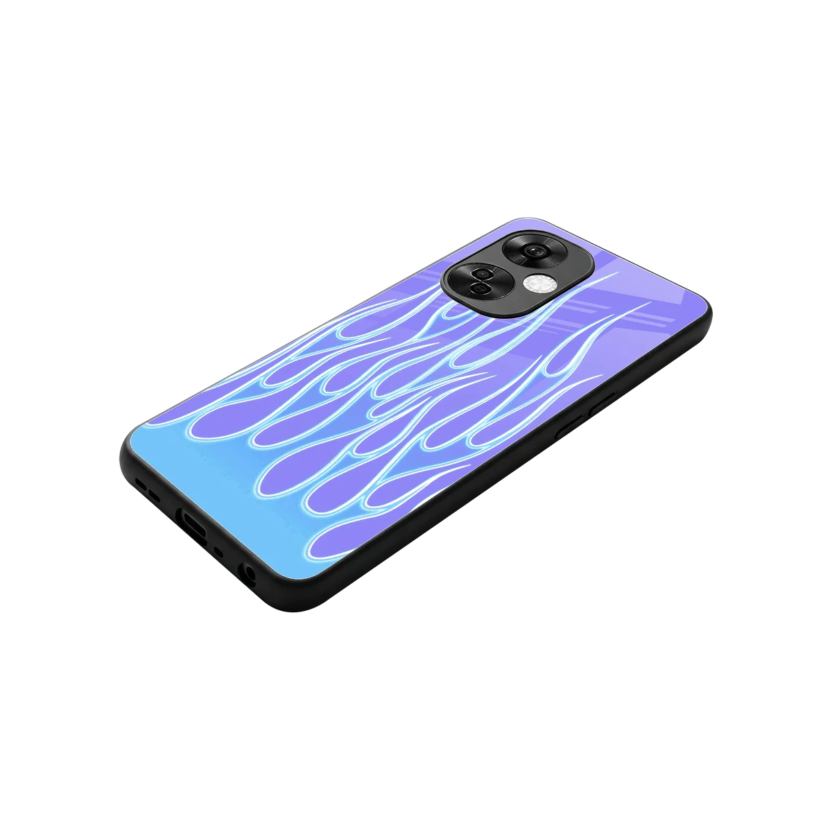 Flames Blue stylish phone case for oneplus nord ce 3 lite | glossy glass and slim fit