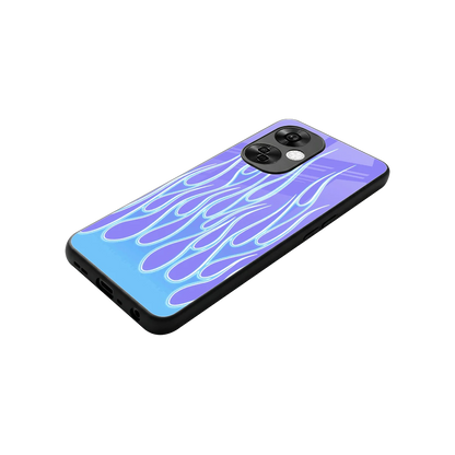 Flames Blue stylish phone case for oneplus nord ce 3 lite | glossy glass and slim fit