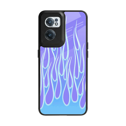 Flames Blue back phone cover | glass case for oneplus nord ce 2