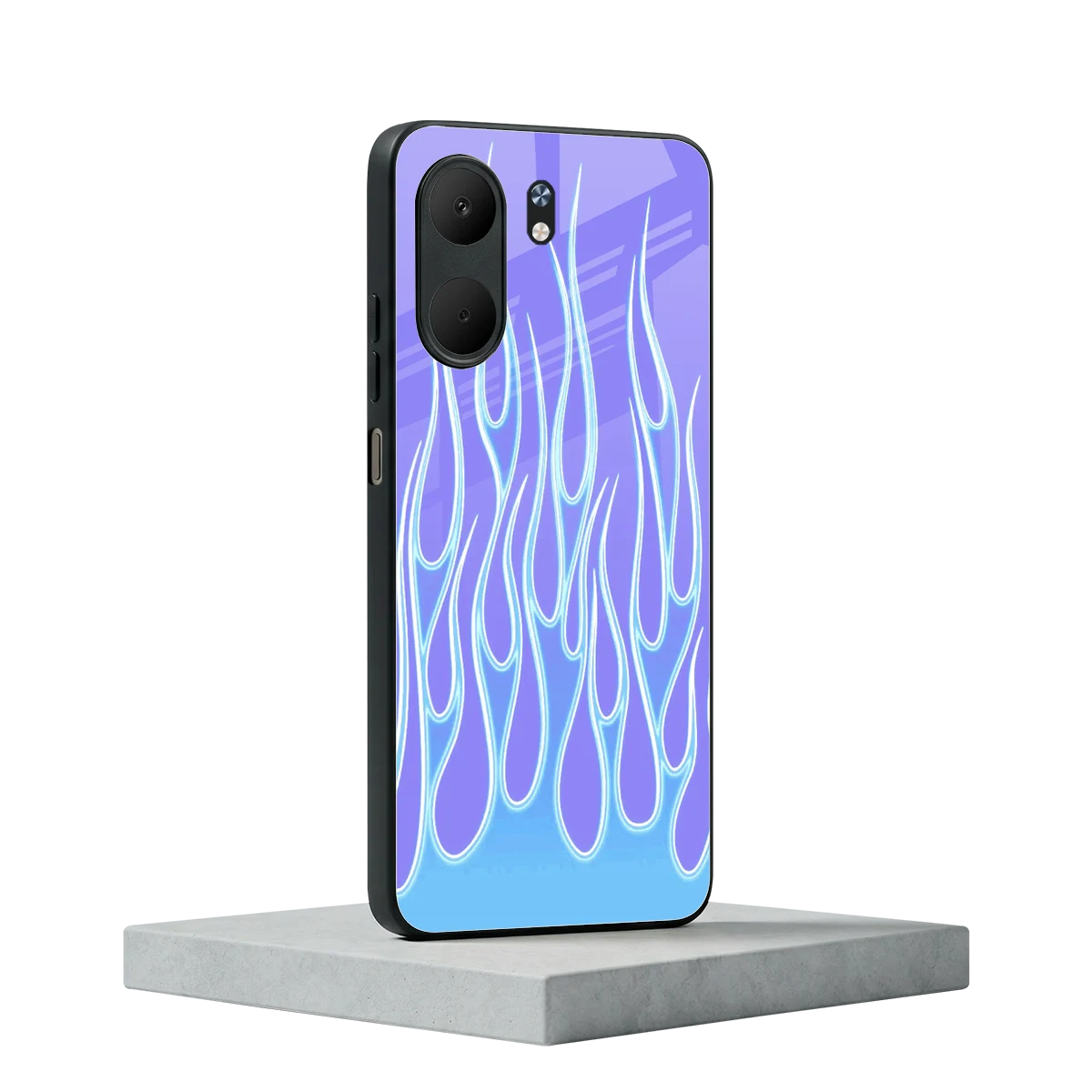 Flames Blue oppo a5x 5g mobile cover | shockproof glass phone case