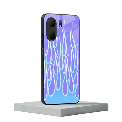 Flames Blue oppo a5x 5g mobile cover | shockproof glass phone case