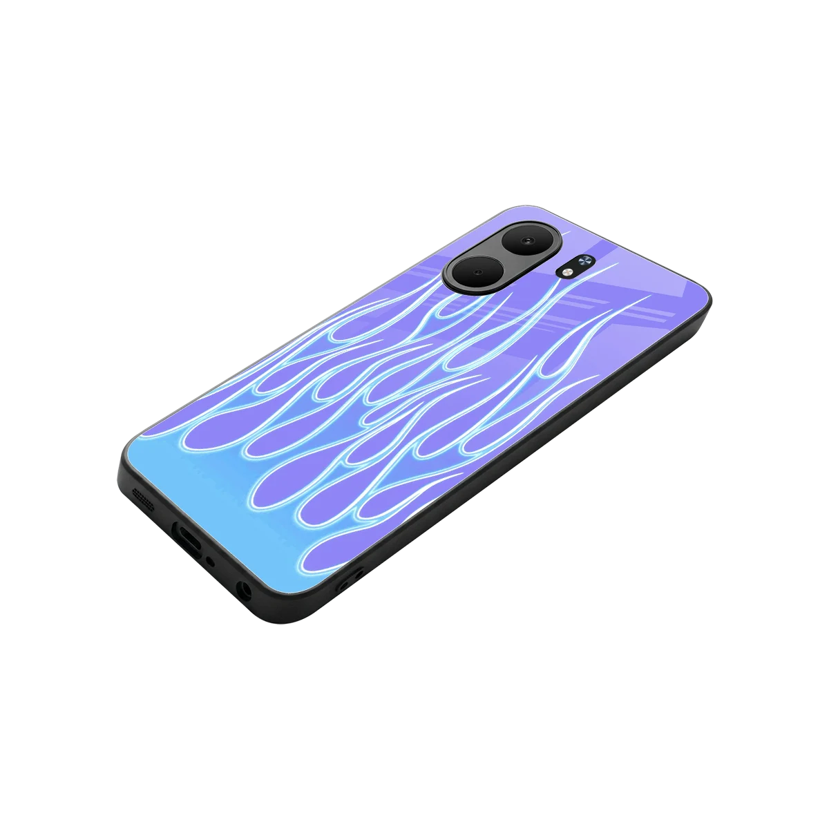 Flames Blue stylish phone case for oppo a5x 5g | glossy glass and slim fit