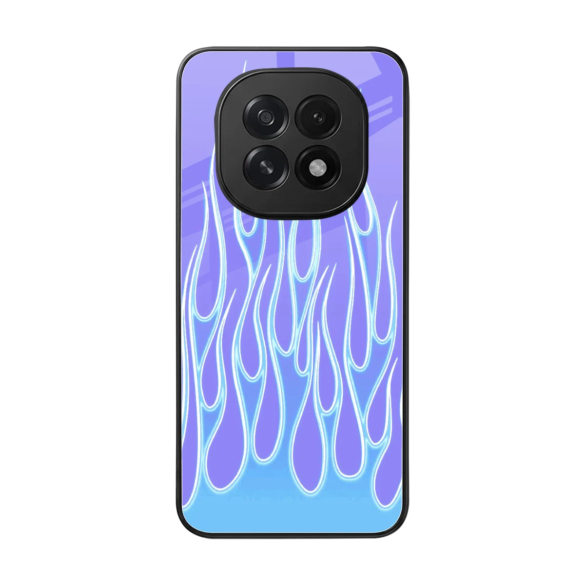 Flames Blue back phone cover | glass case for oppo f29 5g