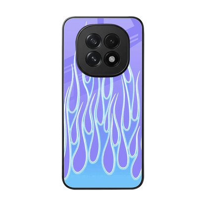 Flames Blue back phone cover | glass case for oppo f29 5g