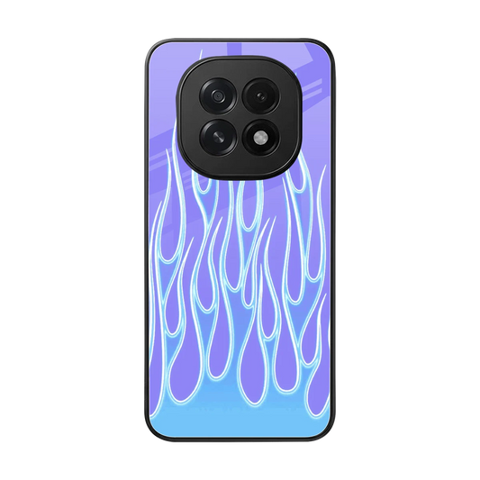 Flames Blue back phone cover | glass case for oppo f29 5g