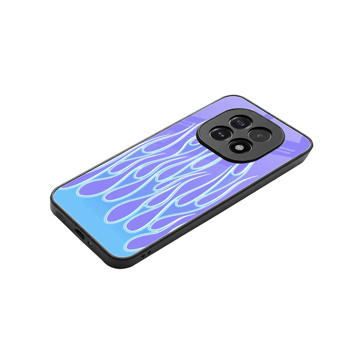 Flames Blue stylish phone case for oppo f29 5g | glossy glass and slim fit