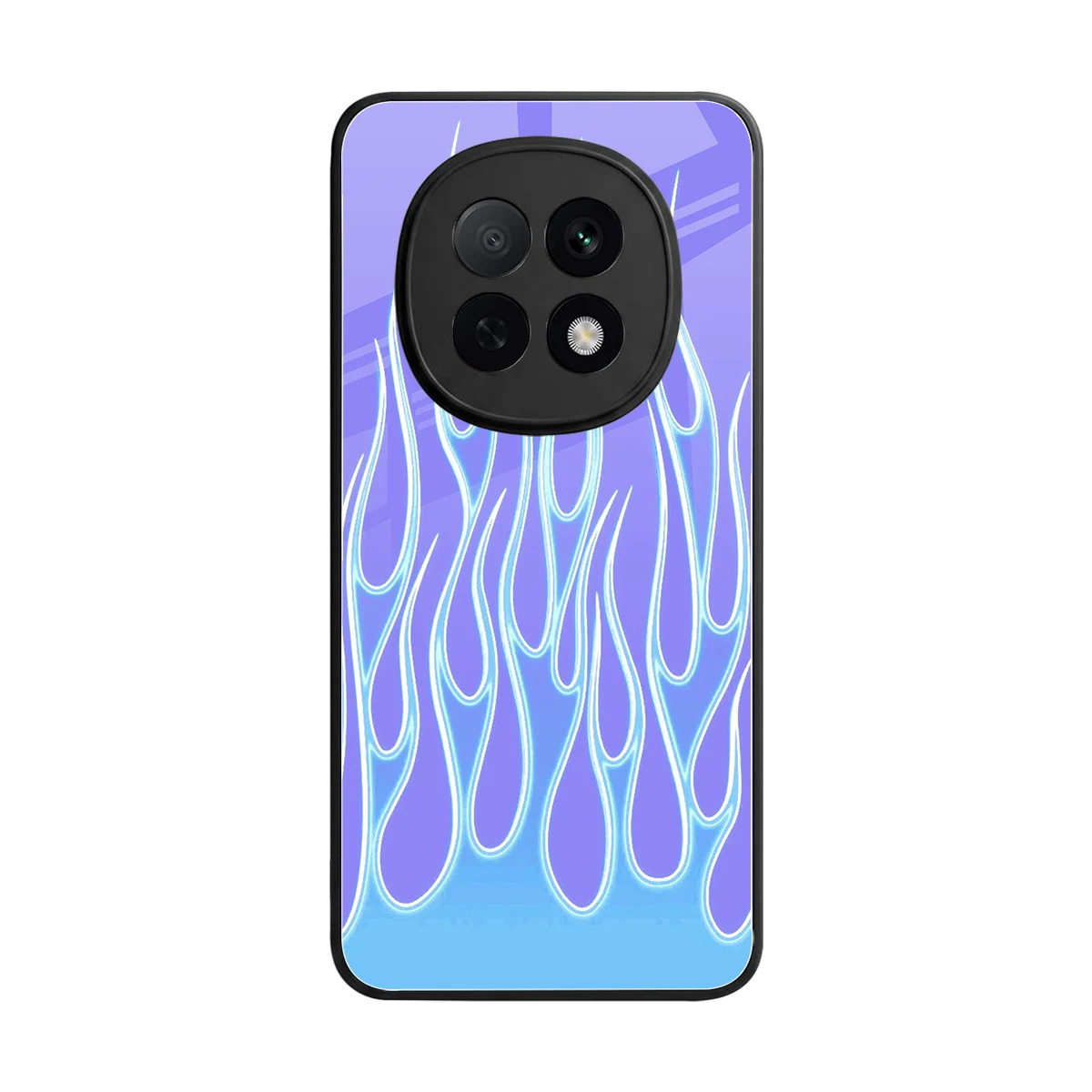Flames Blue back phone cover | glass case for oppo f29 pro 5g