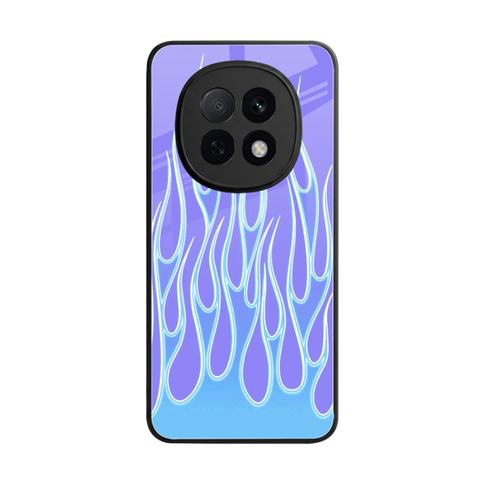 Flames Blue back phone cover | glass case for oppo f29 pro 5g