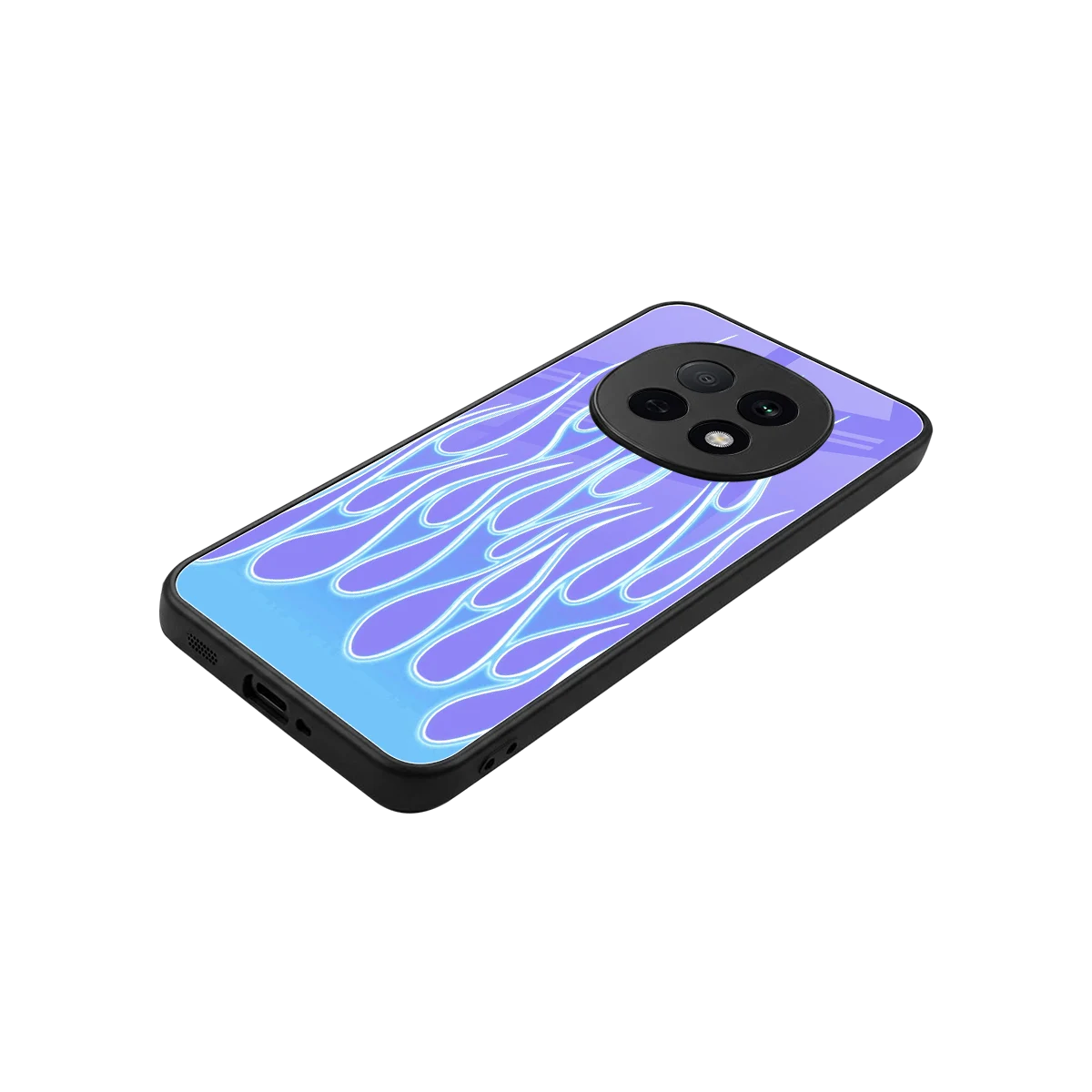 Flames Blue stylish phone case for oppo f29 pro 5g | glossy glass and slim fit