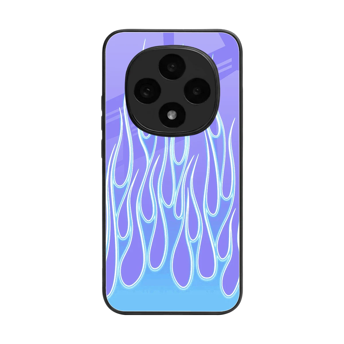Flames Blue back phone cover | glass case for oppo f31 pro 5g