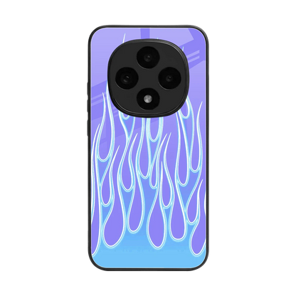 Flames Blue back phone cover | glass case for oppo f31 pro 5g