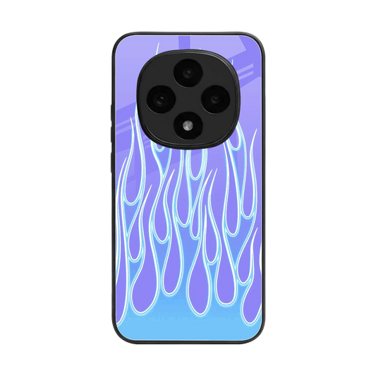 Flames Blue back phone cover | glass case for oppo f31 pro 5g
