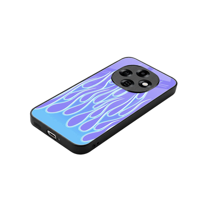 Flames Blue stylish phone case for oppo f31 pro 5g | glossy glass and slim fit