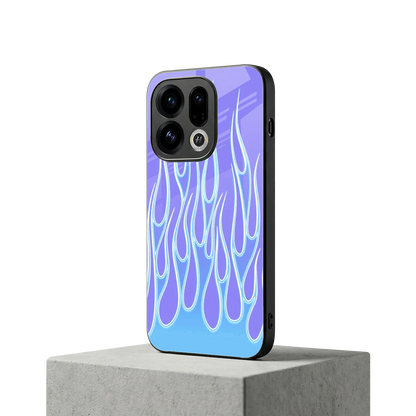 Flames Blue oppo find x9 mobile cover | shockproof glass phone case