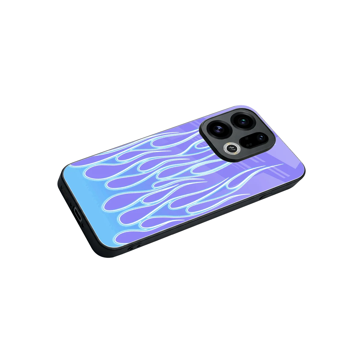 Flames Blue stylish phone case for oppo find x9 | glossy glass and slim fit
