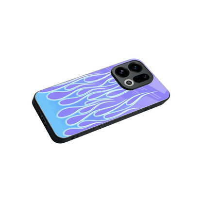 Flames Blue stylish phone case for oppo find x9 | glossy glass and slim fit