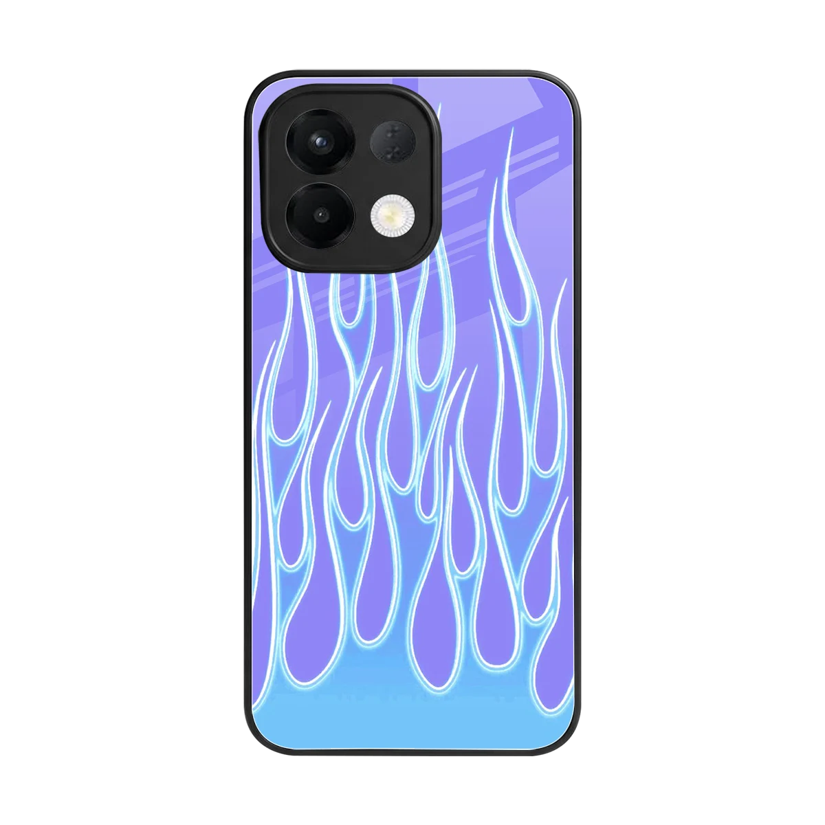 Flames Blue back phone cover | glass case for oppo k13 5g