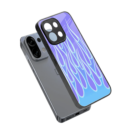 Flames Blue sleek oppo k13 5g cover with tempered glass back and TPU edges