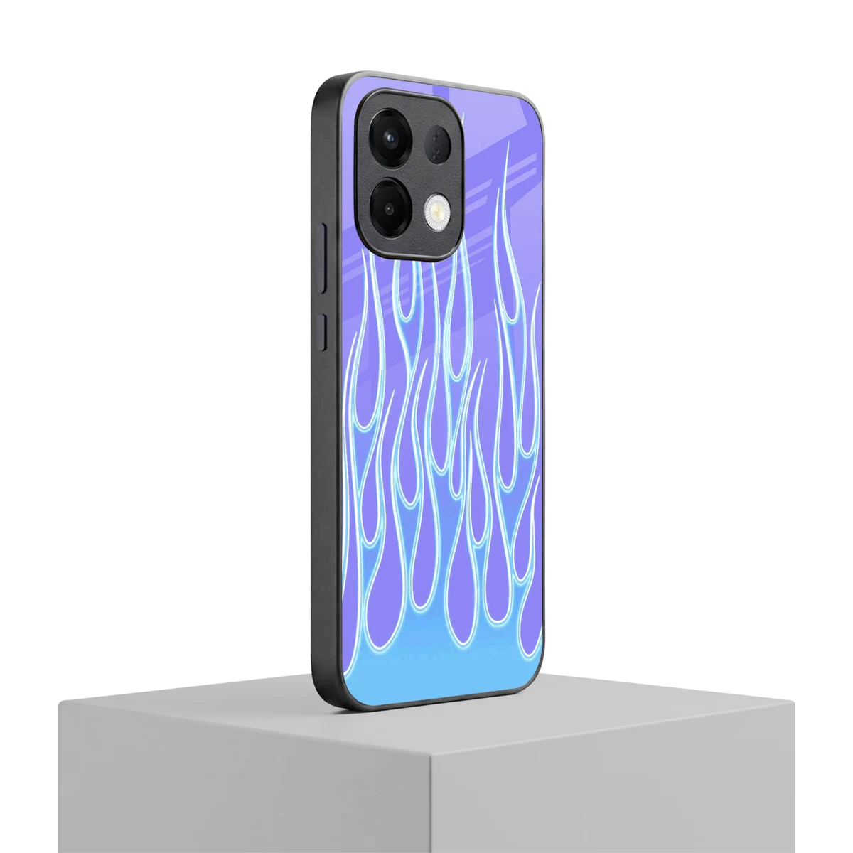 Flames Blue oppo k13 5g mobile cover | shockproof glass phone case
