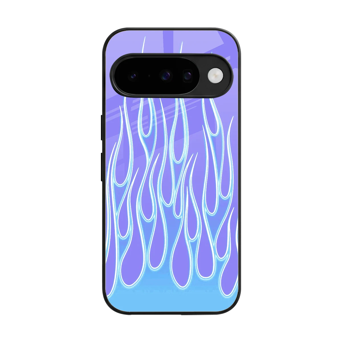 Flames Blue back phone cover | glass case for google pixel 10