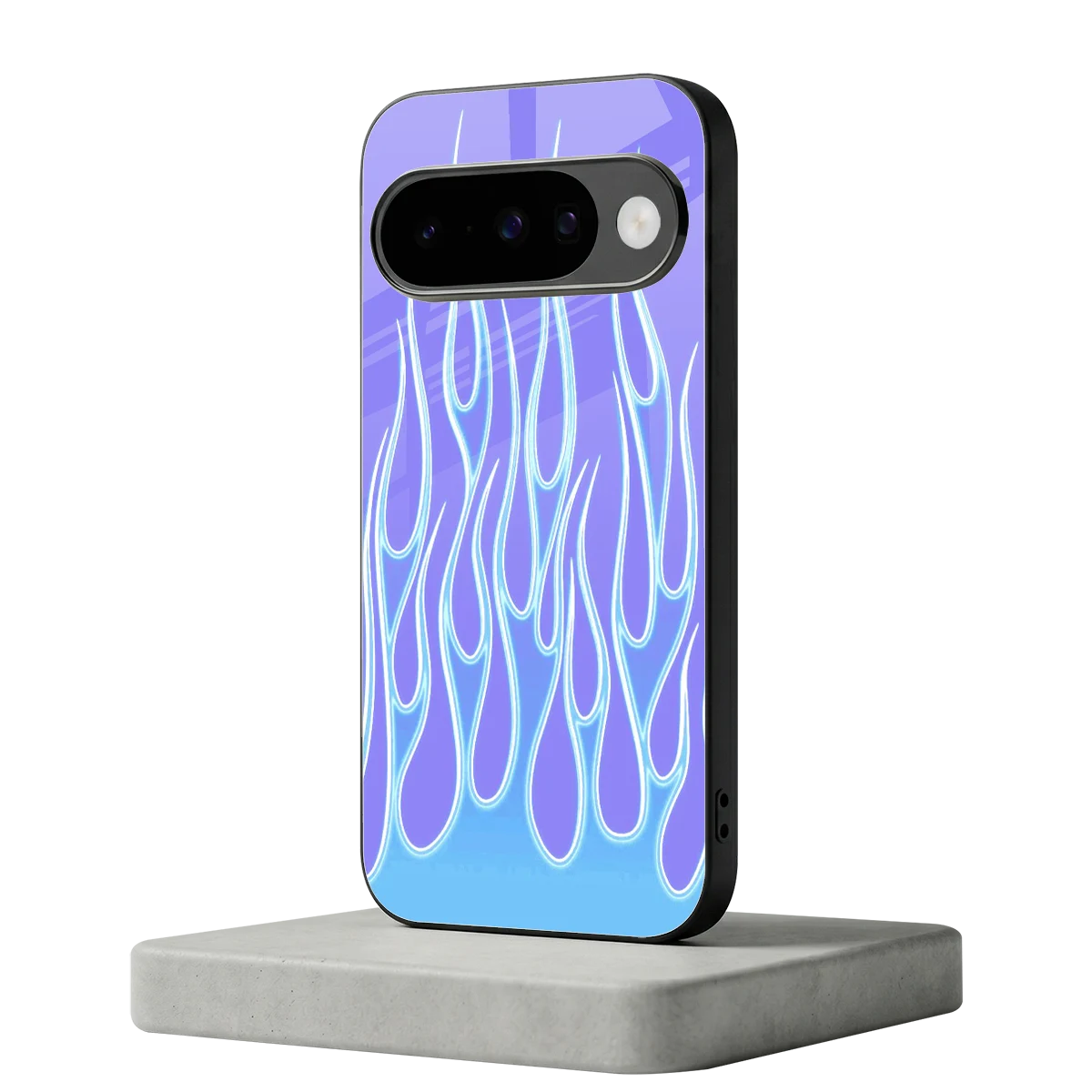 Flames Blue google pixel 10 mobile cover | shockproof glass phone case