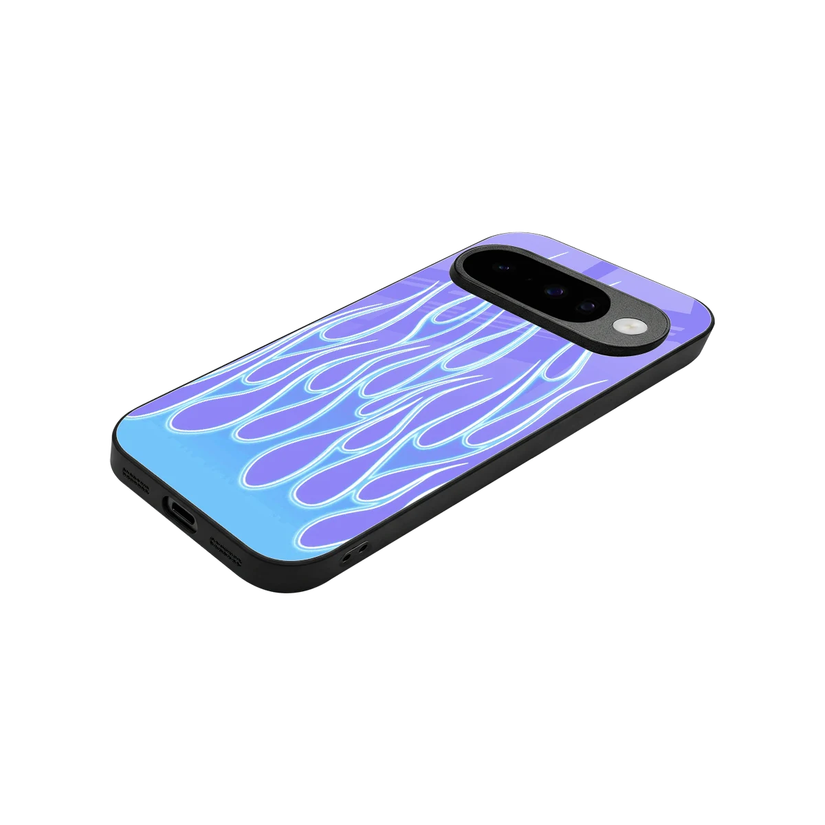 Flames Blue stylish phone case for google pixel 10 | glossy glass and slim fit