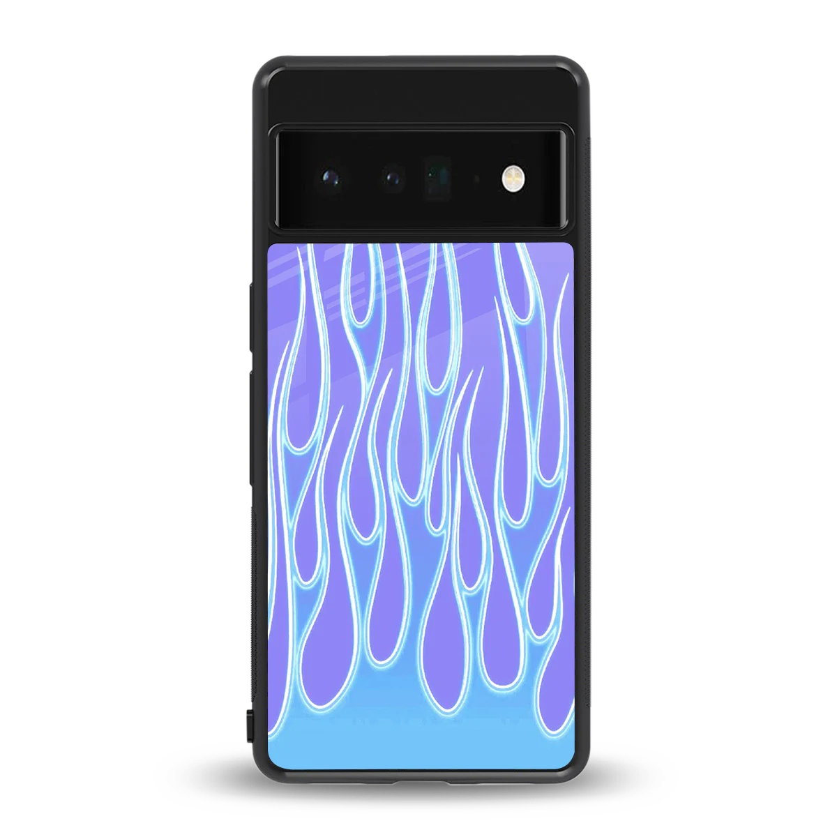Flames Blue back phone cover | glass case for google pixel 6 pro