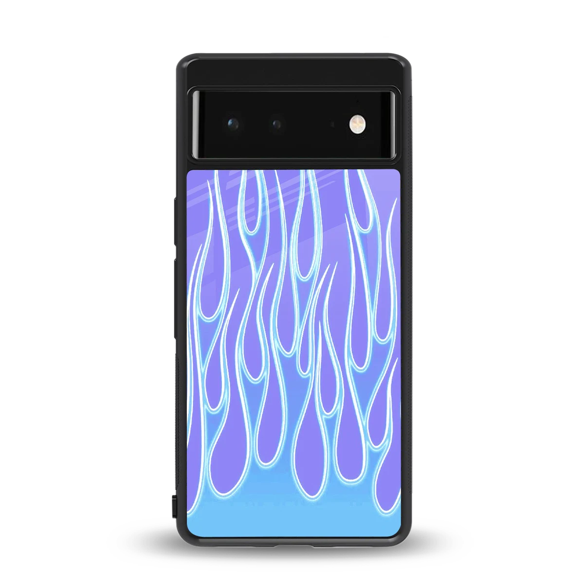 Flames Blue back phone cover | glass case for google pixel 6