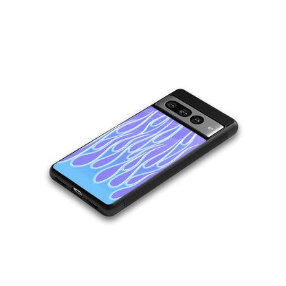 Flames Blue google pixel 7 pro mobile cover | shockproof glass phone case