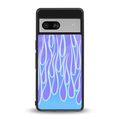 Flames Blue back phone cover | glass case for google pixel 7a